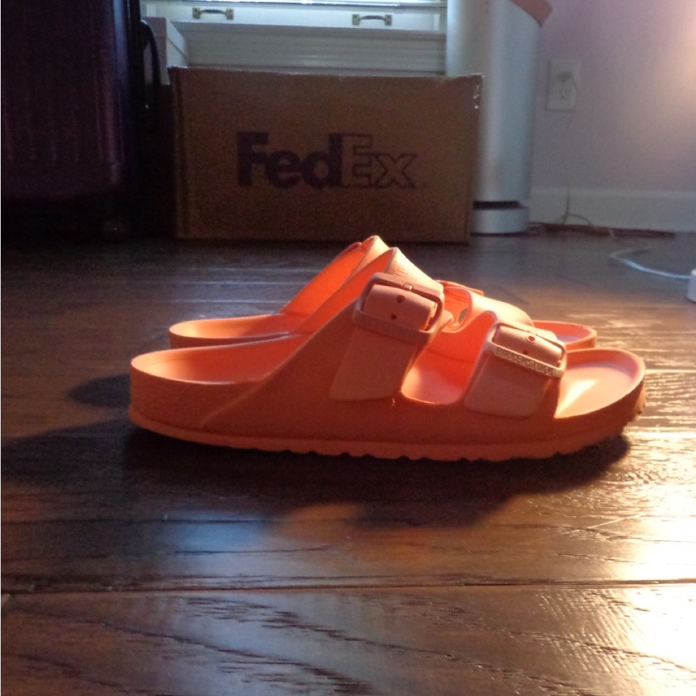 Birkenstock Orange Sandals with Adjustable Straps